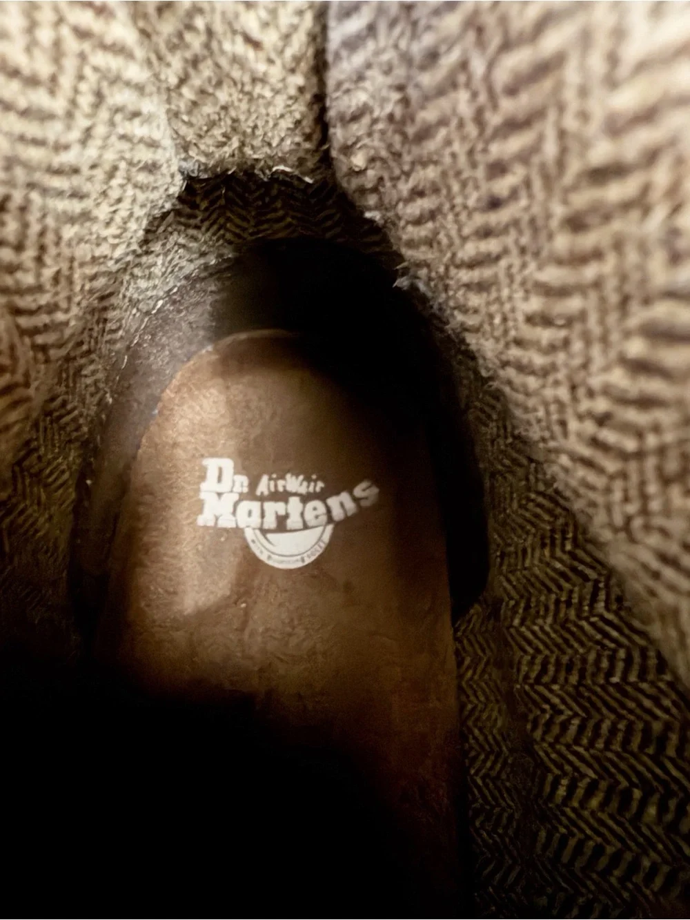 Dr. Doc Martens Maelly Boots Size 7 US Padded Ankle Brown Herringbone Airwair